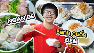 Đi ăn BÁNH CUỐN CHẢ QUẾ và NGAN DÉ siêu ngọt thịt buổi đêm // Ninh Eating ăn gì series