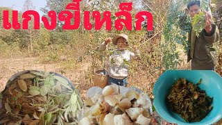 แกงขี้เหล็กใส่หนังหมูหากินตามชนบทลาว(บ่าวคำ)