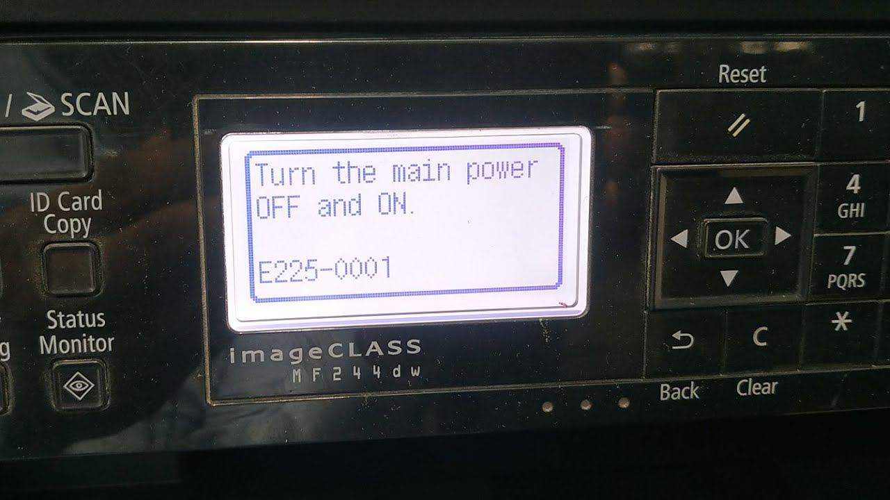 Canon Printer Error E225 0001 Or E202 0002 Turn Off Then Turn On Issue