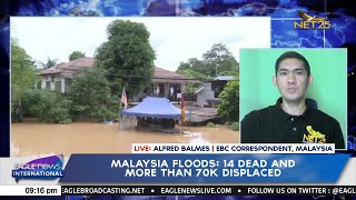 Malaysia floods: 14 dead and more than 70k displaced