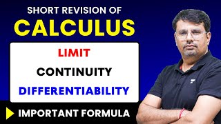 Calculus | Important formulae | Limit Continuity And Differentiability