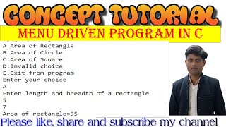 Menu driven program in C | Menu driven program in C language| Menu program By-Alok Sir