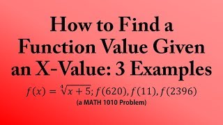 How to Find a Function Value Given an X-Value: 3 Examples (a MATH 1010 Problem)