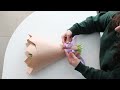 how to wrap a bouquet of flowers in brown craft paper easy u0026 fast korean wrapping tutorial diy