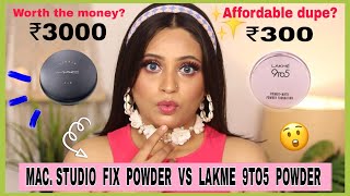 MAC STUDIO FIX POWDER FOUNDATION VS LAKME 9TO5 POWDER FOUNDATION |Affordable dupes of Highend Makeup