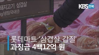 롯데마트 '삼겹살 갑질'... 과징금 4백12억 원 2019.11.20(수)