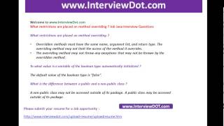 what restrictions are placed on method overriding job interview question