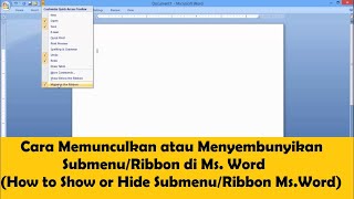 Cara Menampilkan atau Menyembunyikan Submenu atau Ribbon di Ms.Word (Show or Hide Submenu or Ribbon)