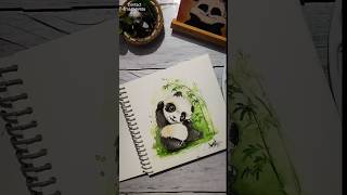 Cute baby panda 🐼 painting/watercolor painting.#painting #shortvideo #panda  ##trending #viral .