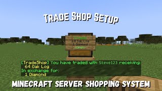 How to setup Trade Shops in Minecraft Server | Shopping system.