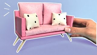 DIY Mini Cardboard Sofa | How to Make Miniature Sofa for Dollhouse | Mini Cardboard Ideas