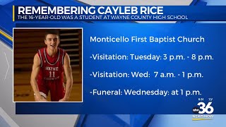Visitation, funeral arrangements for 16-year-old Wayne County student Cayleb Rice