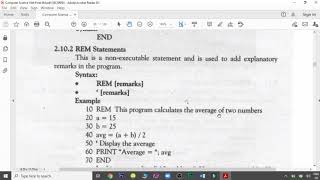 BASIC Statements END | REM | STOP