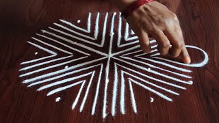 Easy latest 2 beautiful daily kolams (5×3) dot's...easy rangoli