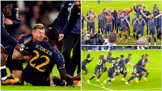 Real Madrid Team and Fans Emotional Celebrations after Rudiger Scored winning Pe