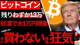 【激震】ビットコイン、残り13万。国参入前でこの供給ショック、今買わず将来文句言う自業自得情弱はマジ勘弁