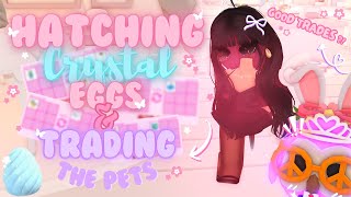ʚଓ Hatching 25 Crystal Eggs & Trading The pets I get From them! 𐔌՞ ܸ.ˬ.ܸ՞𐦯 | Adopt me ! Roblox ♡ ˚。