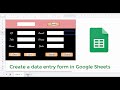 Create a data entry form in Google Sheets