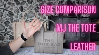 Size comparison The Marc Jacobs the Tote bag Mini, Small and Large in grained Leather