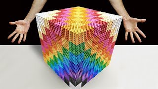 ASMR ⭐ DIY How To Make Giant Rainbow Cube with 50 000 Magnetic Balls ⭐ Satisfying