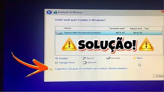 O Windows Não Pode Ser Instalado Neste Disco - Solução