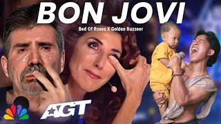 Golden Buzzer The Judges cry hearing Bon Jovi song with a strange baby whose voi