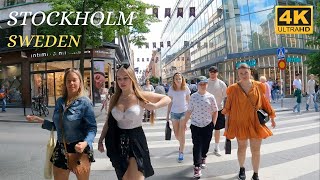 Stockholm - Sweden in 4K - SUMMER - Walking Tour - Drottningatan - Old Town
