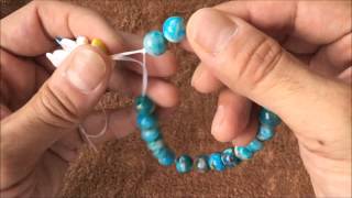 一番丈夫で切れないやり方！！パワーストーンのゴム交換 Rubber exchange of bead bracelet Tutorial