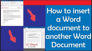 How to insert a word document to another word document