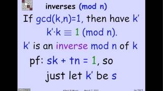 2.2.3 Inverses mod n: Video