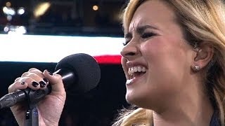 WS2012 Gm4: Demi Lovato sings the national anthem