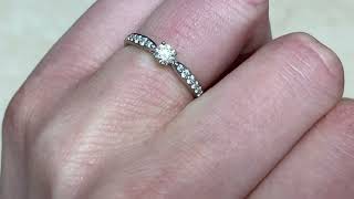 Tiffany \u0026 Co. 0.19ct Center Round Brilliant Cut Diamond Engagement Ring - Hand Video