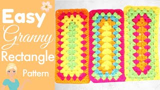 How to Crochet a Granny Rectangle - ELONGATED GRANNY SQUARE