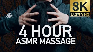 4 HOUR ASMR MASSAGE SUPERCUT 💆‍♂️ Total ASMR Relaxation Head Massage & Ear Ocean // 8K
