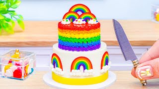 Miniature 2 tier Strawberry Cake Ideas🌈Top 10 Delicious Buttercream Rainbow Cake Decorating Recipes