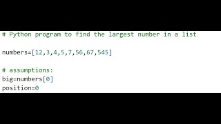Largest number in Python I Python Coding Interview Questions I