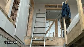 Wrenwood -  Foxtail Meadow - Wk 64 - Plasterboarding and ash lintels