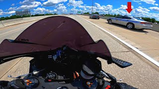 Yamaha R6 Crazy Highway Run | Cop Chases Biker