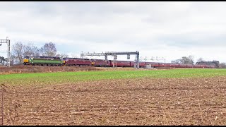 Classic Traction Triple! West Coast 47815, 47245 \u0026 33029 - 5M43 ECS, Caldecote (Nuneaton) 30/01/24.