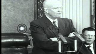 President Eisenhower talks about economy during a press conference in Washington ...HD Stock Footage