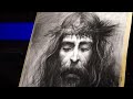 charcoal drawing of jesus during worship