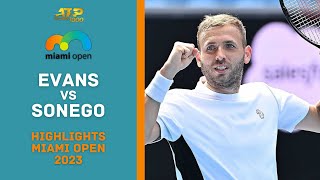 Dan Evans vs Lorenzo Sonego Highlights | Miami Open 2023 Round 2 Gameplay