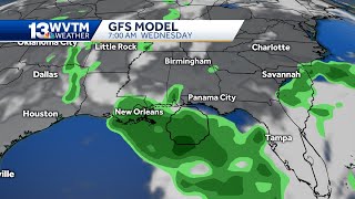 Latest run of the GFS forecast model