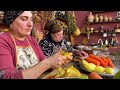 grandma cooking a unique recipe in the village cream cake relaxing village azerbaijan