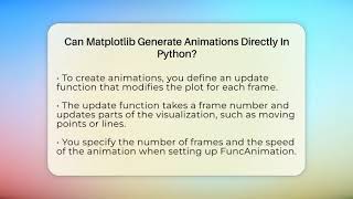 Can Matplotlib Generate Animations Directly In Python? - Python Code School