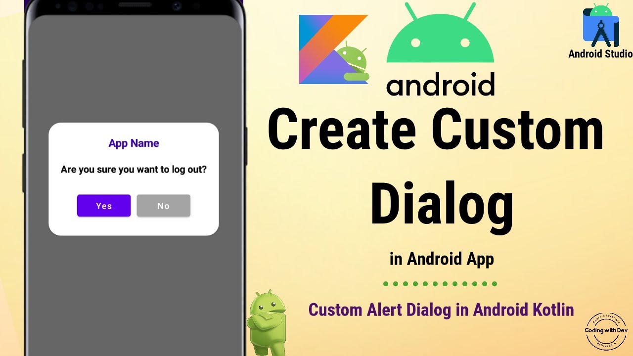 Android Custom Alert Dialog | Custom Dialog Android Studio Kotlin ...