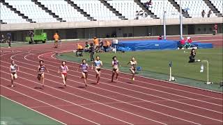 【市川華菜選手引退レース】女子100m予選1組目　1着：鶴田玲美（南九州ファミリーマート）　11秒86　～第69回全日本実業団陸上～