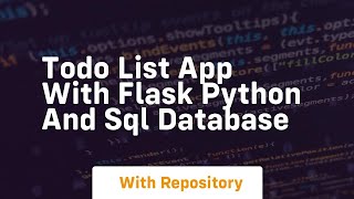 Todo list app with flask python and sql database