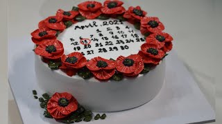 Make extremely simple \u0026 easy flower \u0026 calendar cake. Guide to making creative birthday cakes.