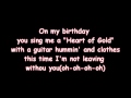 Lady Gaga You and I Lyrics on screen
